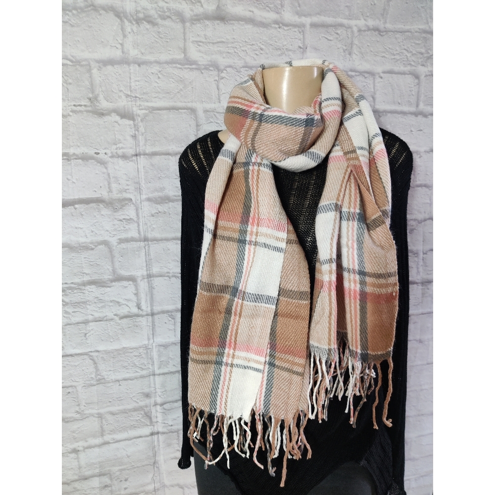 Scarf Shawl Multicolor Plaid - Picture 2 of 10